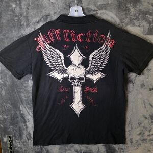 Affliction Men's Black Graphic Shirt Xl